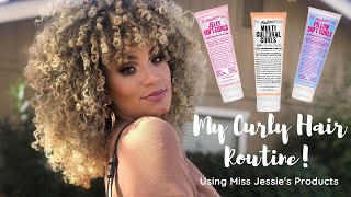 Curly Hair Wash Routine with Miss Jessie&#39;s Hair Products|| Pillow Soft Curls &amp; Jelly Soft Curls