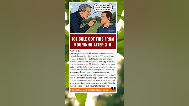 Mourinho Warned Joe Cole After This One Mistake