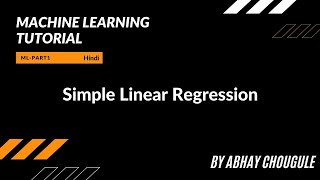 Simple Linear Regression [ ML-Part1] [ Hindi ] #python #machinelearning  #hindi