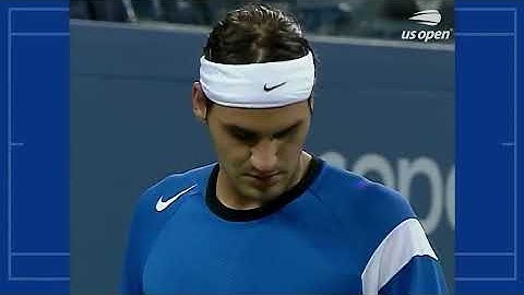 Federer vs Agassi | US OPEN 2004 (QF)| Court Level & Slow Motion