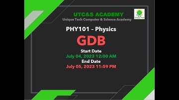 Phy101 Physics GDB (solution in description) July 4, 2023 to July 5, 2023 #phy101 #gdb #2023 #vu