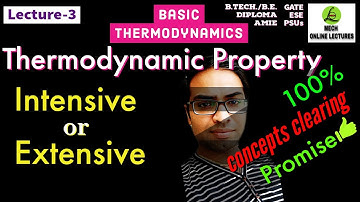 Thermodynamic properties | Intensive | Extensive | Types of properties of system | GATE