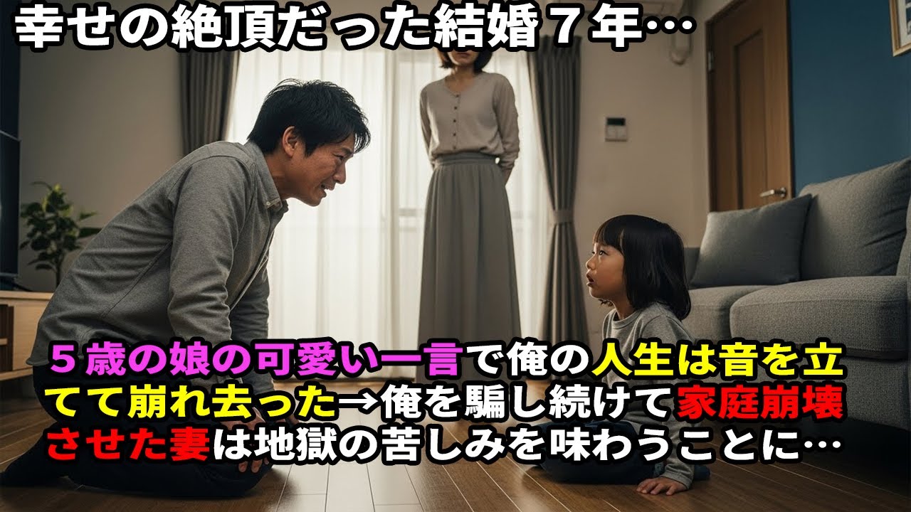 幸せの絶頂だった結婚7年…5歳の娘の何気ない一言で、俺の人生は音を立てて崩れ去った→家族を騙し続けた妻に、逃れられない代償が突き付けられる…