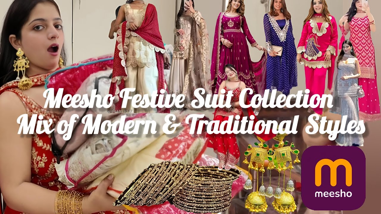 Meesho Festive Suit Haul 2025 | Mix of Modern & Traditional Styles | Affordable Festive Try-On