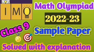 IMO grade 9 | Sample paper SOF IMO 2022 | Class 9 IMO sample paper | SOF IMO 2022-23 | IMO class 9