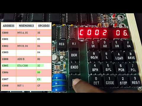 Getting to know 8085 MP Kit and 8 bit addition program!