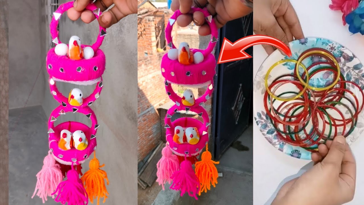 🐦पुरानी पड़ी चूड़ी से बनाएं सुंदर Bird 🐦 Nest बहुत आसान हैं बनाना so very easy 