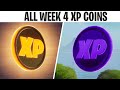 Fortnite All XP Coins Week 4 Season 4 (Gold, Purple, Blue, Green)