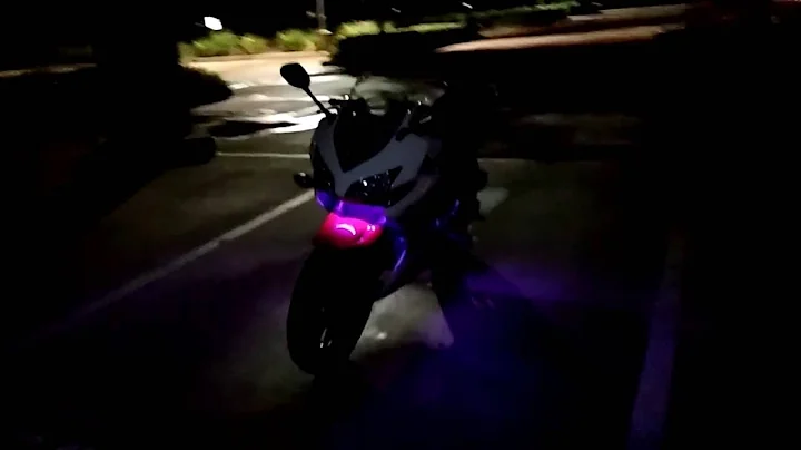 DIY purple UV LED accent lights CBR500R with remote control on off and dimmer.