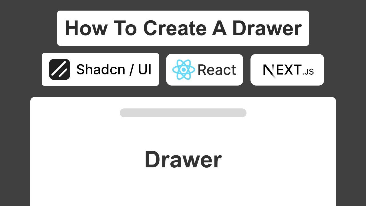 How To Add A Drawer With React/NextJS | Shadcn UI - YouTube