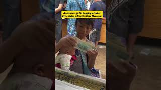 Homeless Burmese Girl Begging For Life