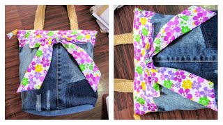 Reciclaje de Jeans: Bolso Veraniego con Lazo