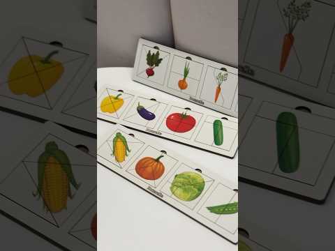 Дерев'яна гра Склади з частин ціле"Овочі", видео 1