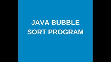 write a java program to implement bubble sort - Part 1