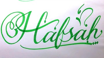 Hafsah Name Signature Calligraphy Status | How to Cursive write with cut Marker #hafsah @hafsah