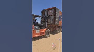 How to Unload 4 Heavy Pallets from Container with Forklift  #shorts #virelshorts #forklift #trending