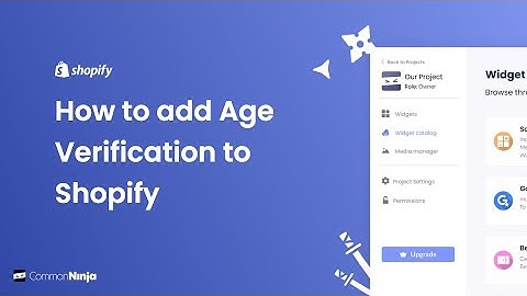 How to add  an Age Verification to Shopify