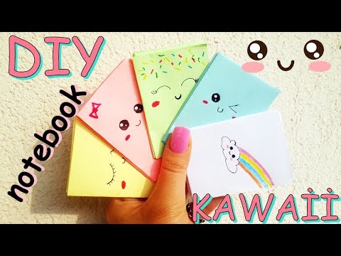 Tek Kağıtla YAPIŞTIRICI OLMADAN Kawaii Not Defteri Yapımı l KENDİN YAP l Diy Kawaii Notebook