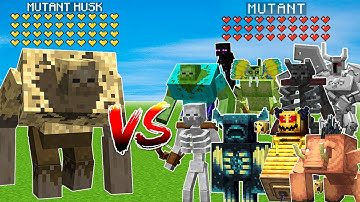 Mutant Husk vs All Mutant Mobs in minecraft - Mob Battle