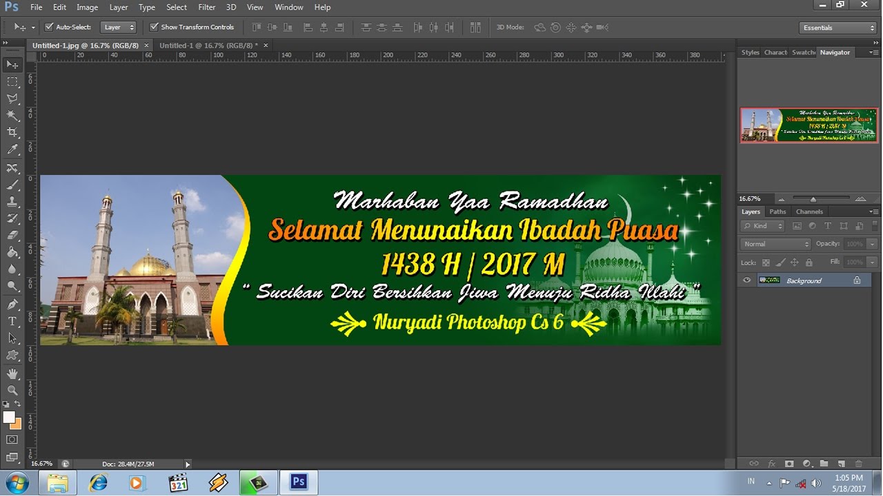  cara membuat desain banner ramadhan 2020 YouTube