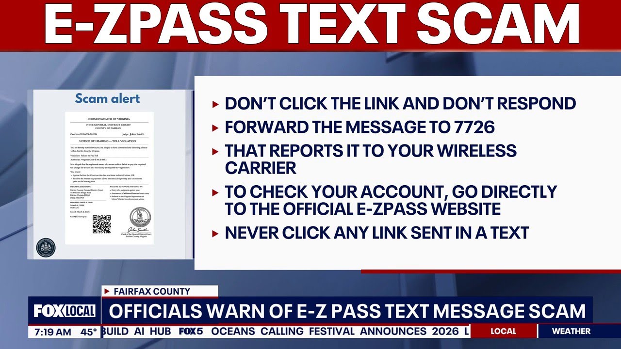 E-ZPass text message scam targeting Virginia drivers