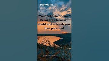 "Break Free from Self-Doubt: Unleash Your True Potential | Your Only Limit is You"