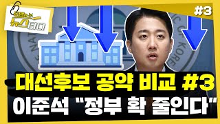 [뉴스터디] 대선후보 공약 비교 #3 이준석 “정부 확 줄인다”