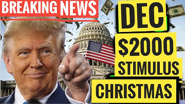 ✅BREAKING $2000📈IRS Stimulus Check Christmas🎉Social Security SSI,SSDI,VA Seniors?💰