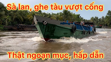Nước đổ ngược rất mạnh, ghe tàu, sà lan vượt cống Cái Quanh tăng tốc thật ngoạn mục, hấp dẫn.
