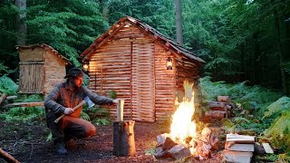 Overnighter in the Bushcraft Wood Shelter - Raised bed Build & Campfire Chicken