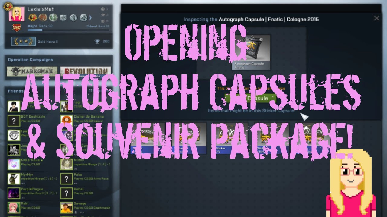 Opening CS:GO Autograph Capsules and a Souvenir Package! - YouTube