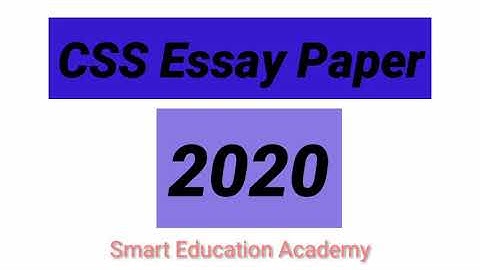 CSS 2020 English Essay Paper