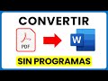 Cómo convertir PDF a WORD sin programas - Guía 2024