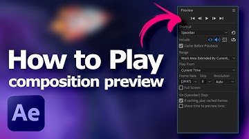 After Effects How to Play Composition Preview - AE Video Tutorial for beginners