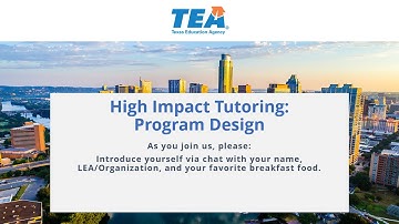 High Impact Tutoring: Program Design