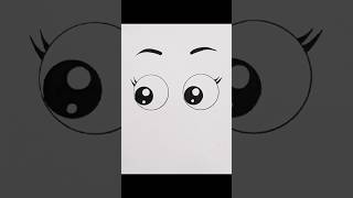 Cartoon Eyes || How to draw Cartoon Eyes ||Black & White Anime Eyes #sabsmagicart #shorts