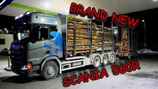 Scania 560R & Loglift 96S  First time with the brand new Logging Truck