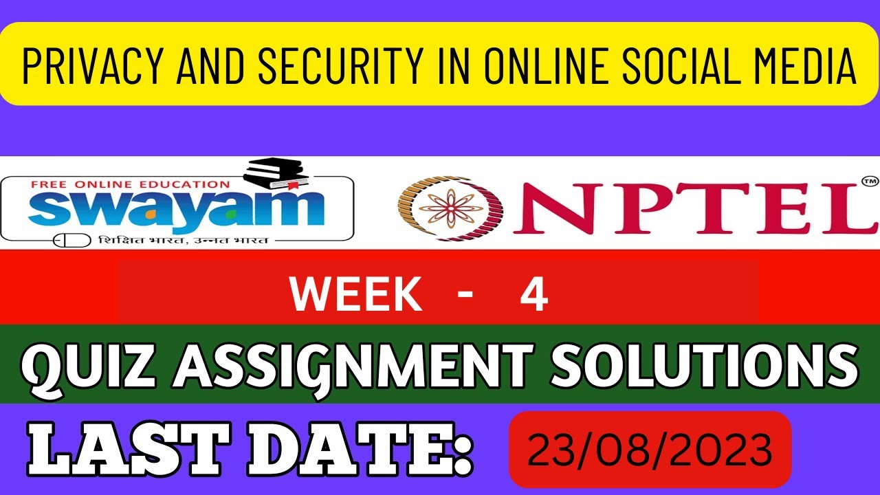 NPTEL Privacy And Security In Online Social Media UPDATED WEEK 4 Nptel privacy and security in online social media updated week 4
