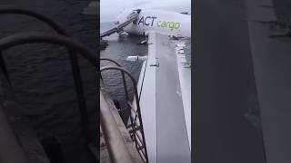 Boeing 747 Cargo Plane Crashes Off Runway in Hong Kong — 2 Dead #shorts #planecrash #news #ytshorts