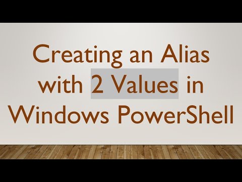 Creating an Alias