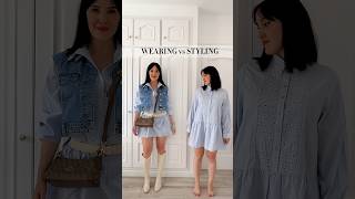 Wearing vs Styling 💙 #zara #wearingvsstyling