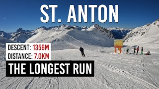 1356m descent from Schindler Spitze to St Anton am Arlberg (UltraHD 4K)