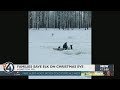 Families spend Christmas Eve rescuing elk from freezing Kettle River