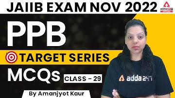 JAIIB Exam Nov 2022 | JAIIB PPB MCQ Series Class 29 | By Amanjyot Kaur