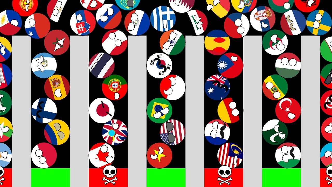 This was not expected!😱Top 62 Countryballs marble race.