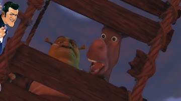 We Are Number One but every one is replaced with Shrek and Donkey on a bridge each time a bit faster