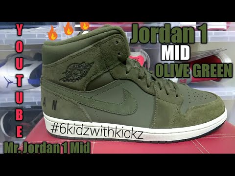 air jordan 1 retro mid olive canvas