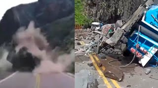 Каменные бомбы уничтожили автомобили и разрушили трассу в Перу