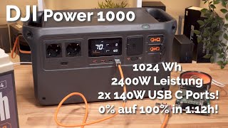 DJI Power 1000 im Test, 1024Wh + 2400W Leistung und 140W USB C Ports!