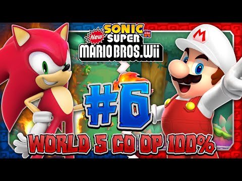 Sonic & Mario in New Super Mario Bros Wii - Co Op 100% - Part 6
